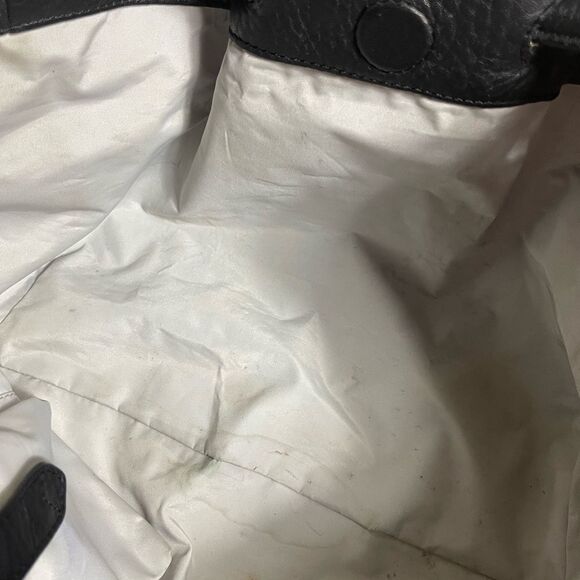 Cole Haan Black Pebbled Leather Hobo medium shoulder bag silver tone accents - Picture 15 of 16